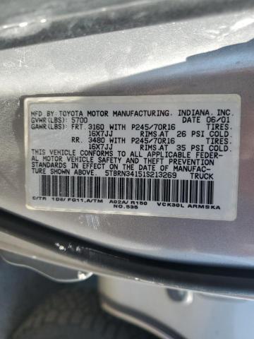 5TBRN34151S213269 - 2001 TOYOTA TUNDRA ACCESS CAB SR5 GRAY photo 12