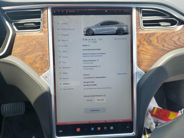 5YJSA1E26HF209388 - 2017 TESLA MODEL S SILVER photo 9