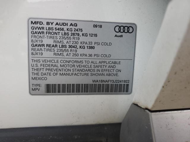 WA1BNAFY3J2241922 - 2018 AUDI Q5 PREMIUM PLUS WHITE photo 12