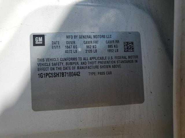 1G1PC5SH7B7180442 - 2011 CHEVROLET CRUZE LS 白色 照片 13