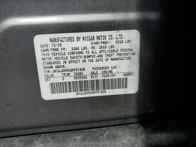 JN1AJ0HR0AM751908 - 2010 INFINITI EX35 BASE GRAY photo 13