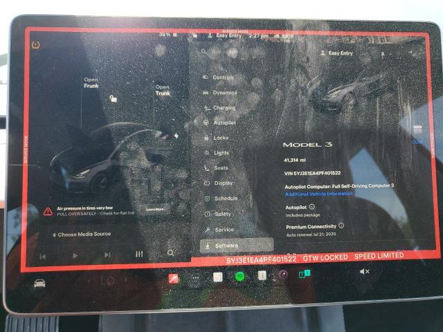 5YJ3E1EA4PF401522 - 2023 TESLA MODEL 3 Сұр фото 9