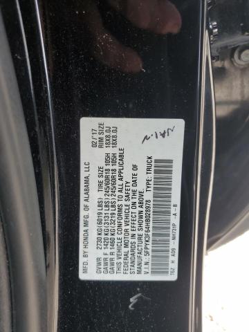 5FPYK3F64HB028978 - 2017 HONDA RIDGELINE RTL შავი ფოტო 12