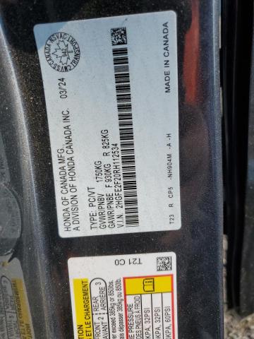 2HGFE2F20RH112534 - 2024 HONDA CIVIC LX Graphite photo 13