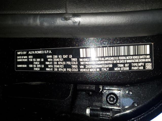 ZASPAKBN4N7D24199 - 2022 ALFA ROMEO STELVIO TI BLACK photo 12