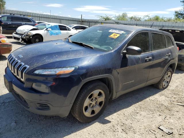 1C4PJMAB6EW233758 - 2014 JEEP CHEROKEE SPORT BLUE photo 1