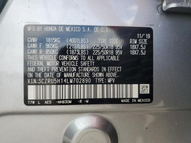 3CZRU5H14LM702890 - 2020 HONDA HR-V SPORT SILVER photo 12