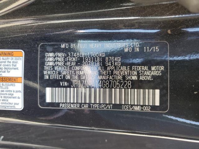 JF1ZNAA14G8705228 - 2016 TOYOTA SCION FR-S შავი ფოტო 12