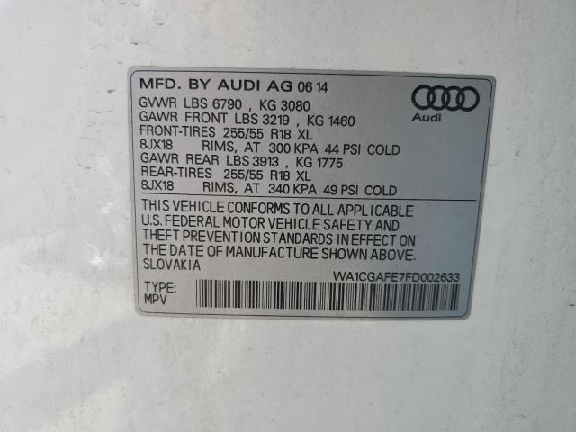 WA1CGAFE7FD002633 - 2015 AUDI Q7 PREMIUM WHITE photo 13