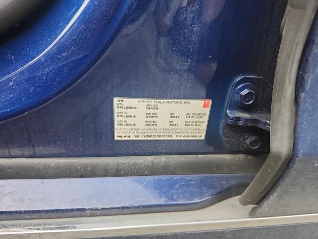 5YJSA1E27GF151306 - 2016 TESLA MODEL S Կապույտ լուսանկար 12