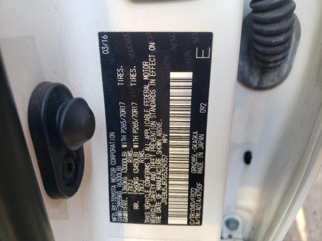 JTEBU5JR7G5329357 - 2016 TOYOTA 4RUNNER SR5/SR5 PREMIUM 白色 照片 12