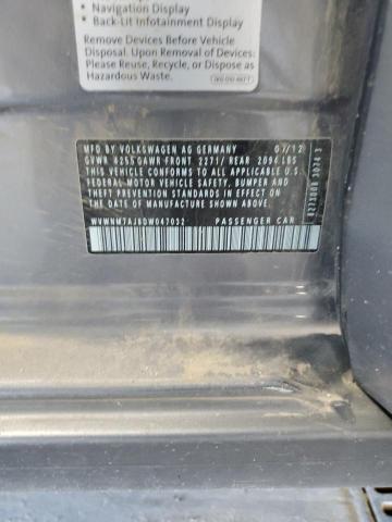 WVWNM7AJ8DW047032 - 2013 VOLKSWAGEN GOLF ნაცრისფერი ფოტო 12