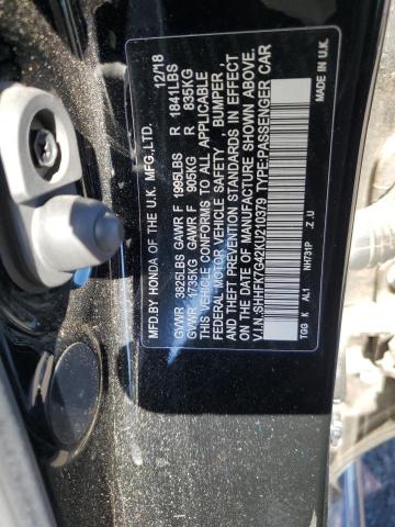 SHHFK7G42KU210379 - 2019 HONDA CIVIC SPORT 黑色 照片 13