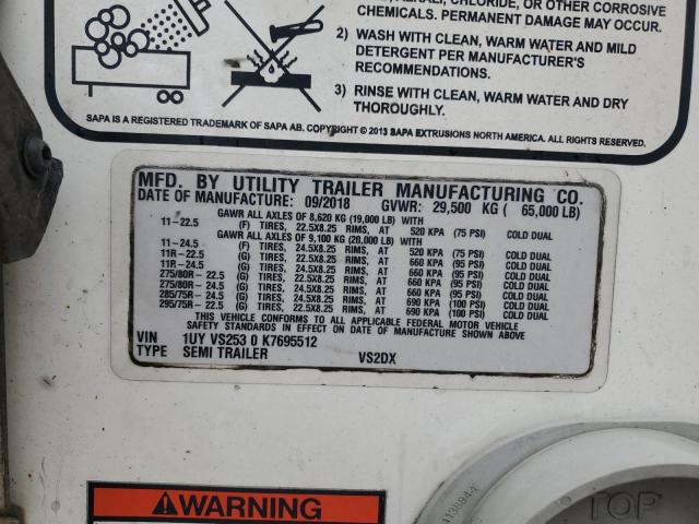 1UYVS2530K7695512 - 2019 UTILITY VS2DX WHITE photo 10