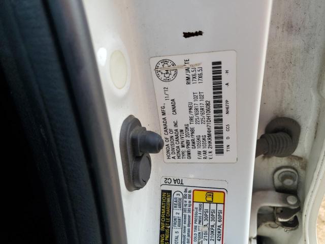 2HKRM4H71DH106082 - 2013 HONDA CR-V EXL WHITE photo 13
