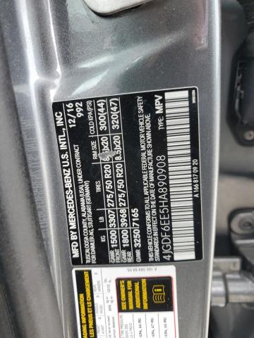 4JGDF6EE5HA890908 - 2017 MERCEDES-BENZ GLS 450 4MATIC GRAY photo 12