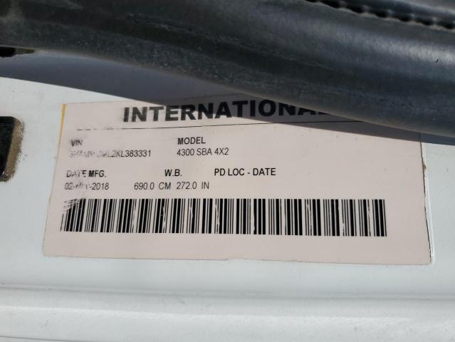 3HAMMMML2KL383331 - 2019 INTERNATIONAL 4000 4300 Blanco foto 13