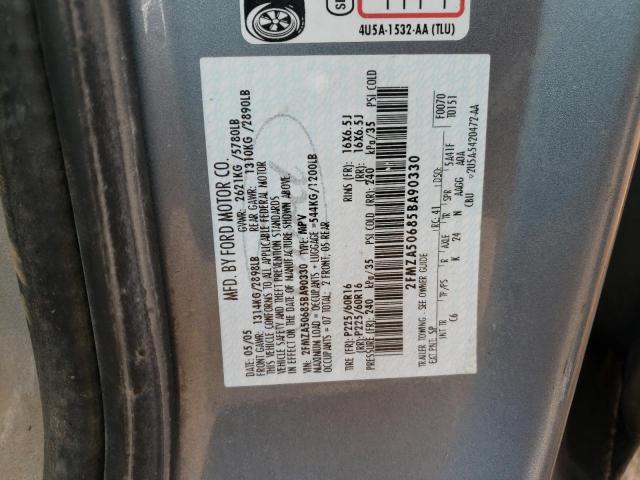 2FMZA50685BA90330 - 2005 FORD FREESTAR S BLUE photo 13