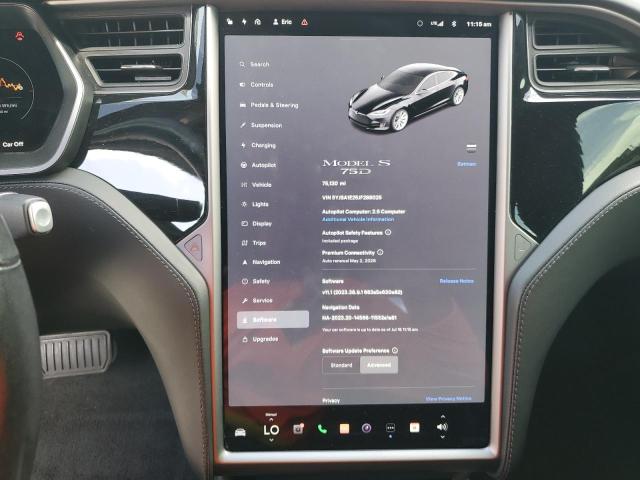 5YJSA1E25JF288025 - 2018 TESLA MODEL S შავი ფოტო 9