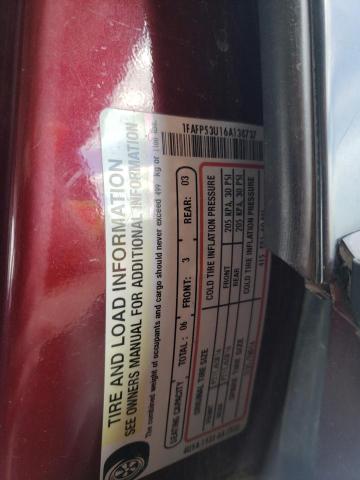 1FAFP53U16A138737 - 2006 FORD TAURUS SE BURGUNDY photo 12