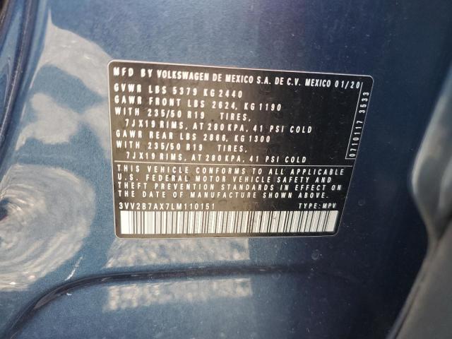 3VV2B7AX7LM110151 - 2020 VOLKSWAGEN TIGUAN SE 蓝色 照片 13