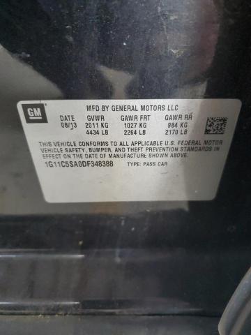 1G11C5SA0DF348388 - 2013 CHEVROLET MALIBU 1LT 黑色 照片 12