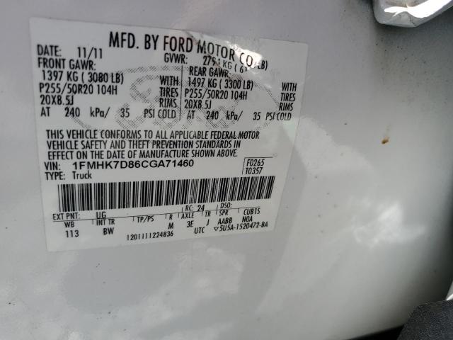 1FMHK7D86CGA71460 - 2012 FORD EXPLORER XLT Ağ foto 13