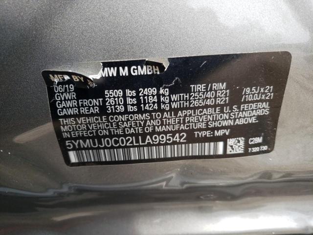 5YMUJ0C02LLA99542 - 2020 BMW X4 M COMPETITION SILVER photo 13