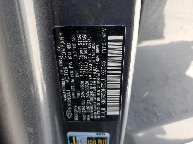 KM8R5DHE5LU102645 - 2020 HYUNDAI PALISADE LIMITED BLUE photo 10