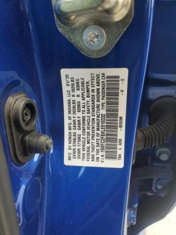 19XFC2F8XLE010332 - 2020 HONDA CIVIC SPORT Көк фото 12