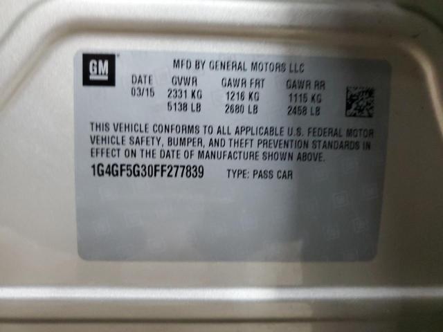 1G4GF5G30FF277839 - 2015 BUICK LACROSSE PREMIUM CREAM photo 12