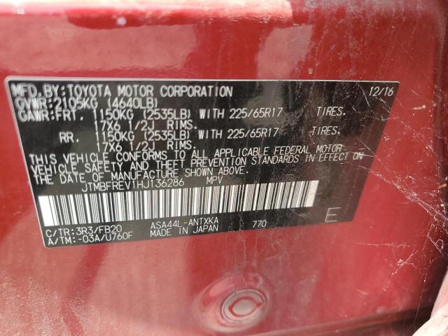 JTMBFREV1HJ136286 - 2017 TOYOTA RAV4 LE RED photo 13