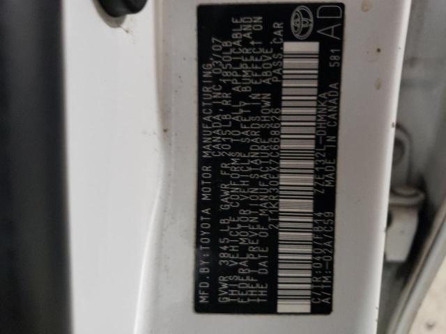 2T1KR30EX7C668626 - 2007 TOYOTA COROLLA MA XR WHITE photo 12