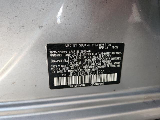 JF2GTAEC7P8291236 - 2023 SUBARU CROSSTREK PREMIUM Srebrny zdjęcie 13