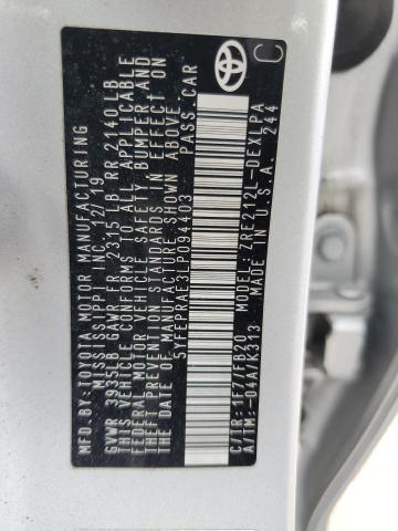 5YFEPRAE3LP094403 - 2020 TOYOTA COROLLA LE Արծաթագույն լուսանկար 12