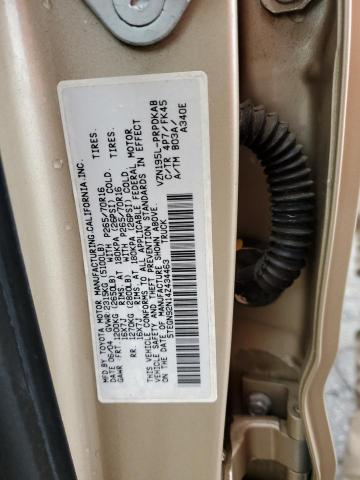 5TEGN92N14Z434463 - 2004 TOYOTA TACOMA DOUBLE CAB PRERUNNER GOLD photo 12