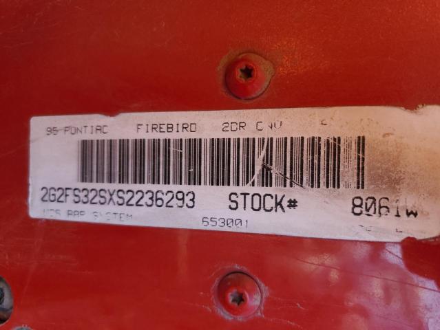 2G2FS32SXS2236293 - 1995 PONTIAC FIREBIRD RED photo 12