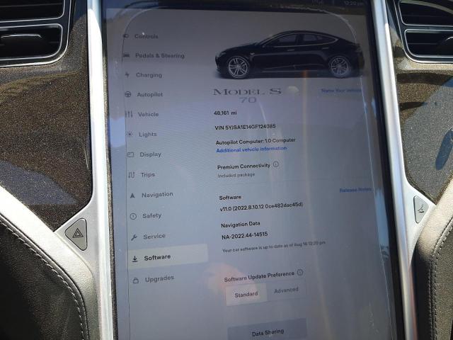 5YJSA1E14GF124085 - 2016 TESLA MODEL S შავი ფოტო 9