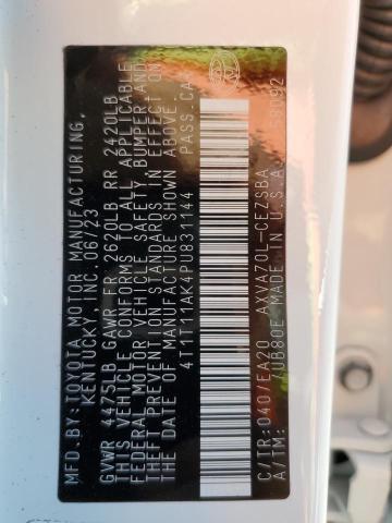 4T1T11AK4PU831144 - 2023 TOYOTA CAMRY SE NIGHT SHADE WHITE photo 13