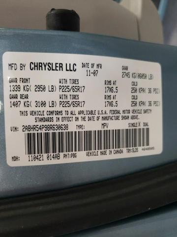 2A8HR54P98R630638 - 2008 CHRYSLER TOWN AND C TOURING BLUE photo 13
