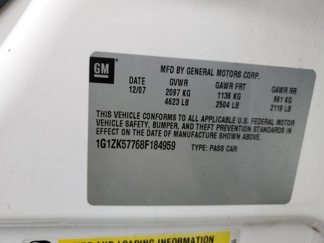 1G1ZK57768F184959 - 2008 CHEVROLET MALIBU LTZ 白色 照片 12