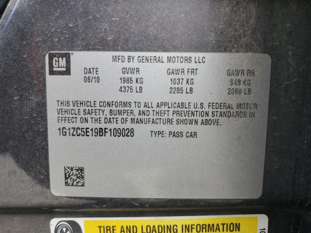 1G1ZC5E19BF109028 - 2011 CHEVROLET MALIBU 1LT 灰色 照片 12