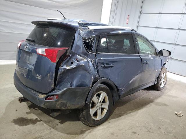 JTMRFREV7DD003345 - 2013 TOYOTA RAV4 XLE BLUE photo 3