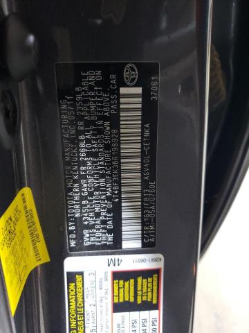 4T4BF3EK3BR198928 - 2011 TOYOTA CAMRY BASE GRAY photo 12