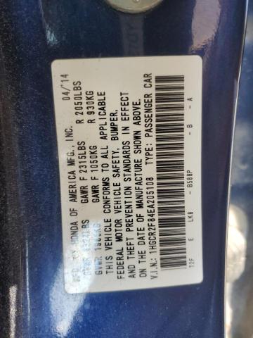 1HGCR2F84EA205108 - 2014 HONDA ACCORD EXL 蓝色 照片 12