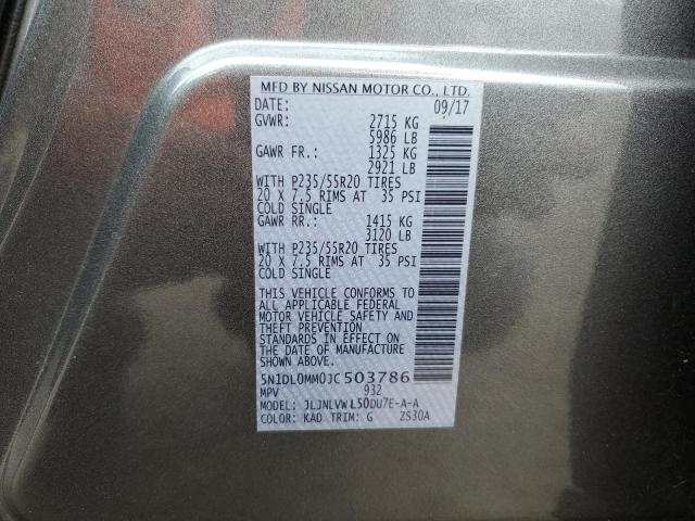 5N1DL0MM0JC503786 - 2018 INFINITI QX60 GRAY photo 13