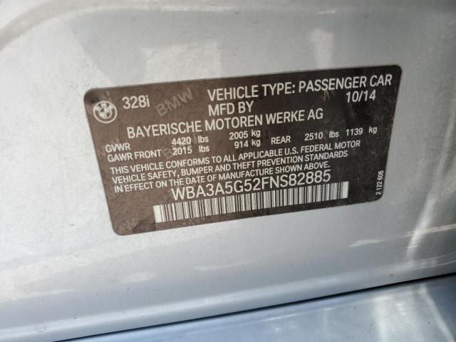WBA3A5G52FNS82885 - 2015 BMW 328 I SILVER photo 12