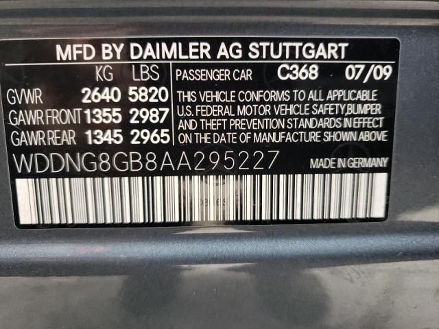 WDDNG8GB8AA295227 - 2010 MERCEDES-BENZ S 550 4MATIC GRAY photo 12