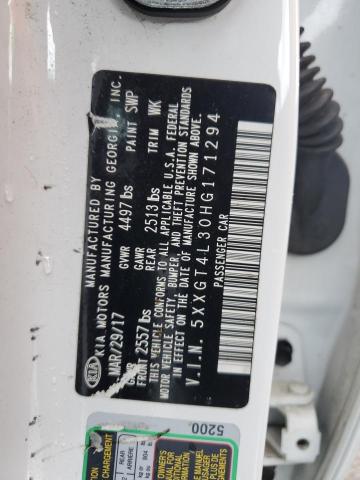 5XXGT4L30HG171294 - 2017 KIA OPTIMA LX WHITE photo 12