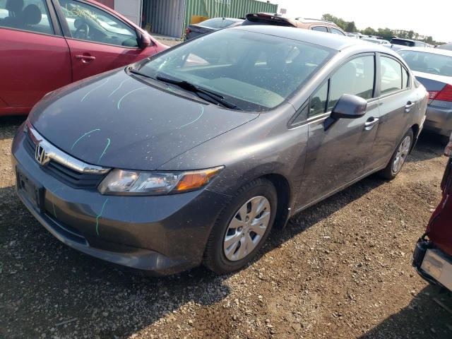 2HGFB2F57CH332506 - 2012 HONDA CIVIC LX GRAY photo 1